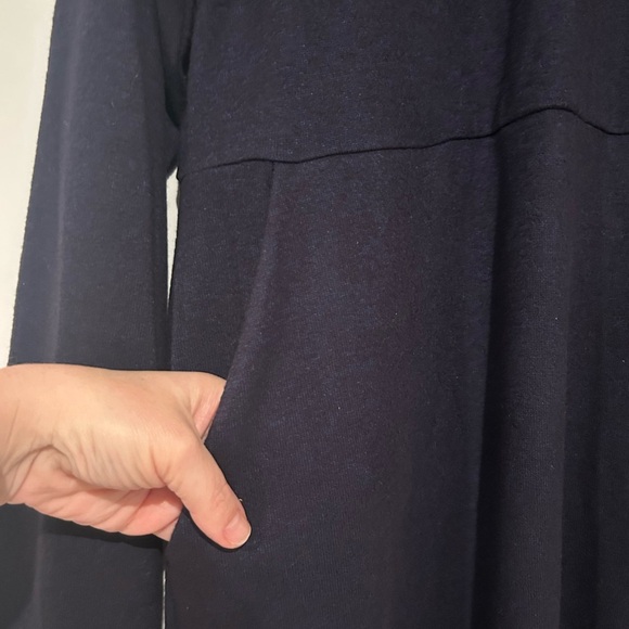 Cabi Round Up Blue Cobalt Wide Collar Pullover Mini Sweater Dress Style 4390 L - Picture 4 of 8